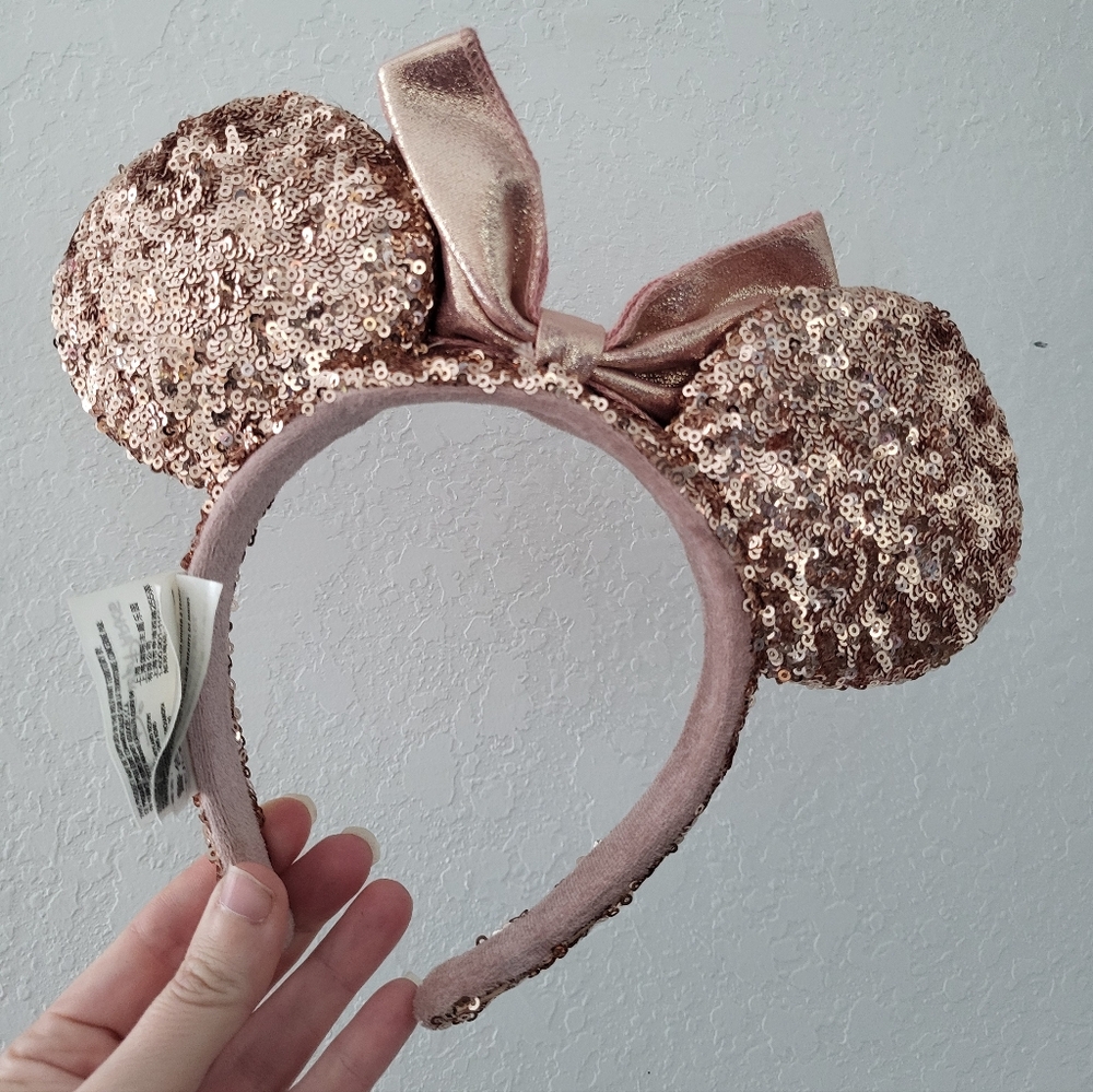 Disney Minnie Mouse Sequined Ear Headband for Adults – Rose Gold - Picture 2 of 4